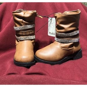 Mudd Brown Boots with Jewel Accents - Girls Sz 6 - NWT